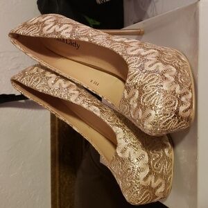 Gold glitter heels